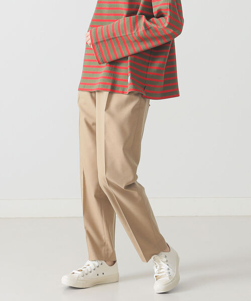 BEAMS LIGHTS(ビームスライツ)の「BEAMS LIGHTS / ウール 混 サキソニー テーパード パンツ(その他パンツ・レディース・ベージュ/ブラック・36/38)」の4枚目の写真