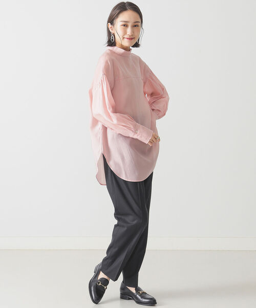 BEAMS LIGHTS(ビームスライツ)の「BEAMS LIGHTS / ウール 混 サキソニー テーパード パンツ(その他パンツ・レディース・ベージュ/ブラック・36/38)」の5枚目の写真
