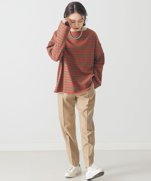 BEAMS LIGHTS(ビームスライツ)の「BEAMS LIGHTS / ウール 混 サキソニー テーパード パンツ(その他パンツ・レディース・ベージュ/ブラック・36/38)」の6枚目の写真