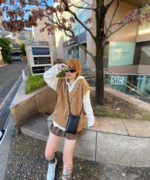 XU | 【XU/エックスユー】stitch vest/ステッチベスト ニットベスト(ベスト)