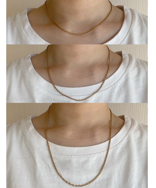 muku（ムク）の「金属アレルギー対応 ツイストチェーンネックレス / サージカルステンレス（ネックレス・レディース・シルバー/ゴールド・39cm/45cm/52㎝）」の11枚目の写真