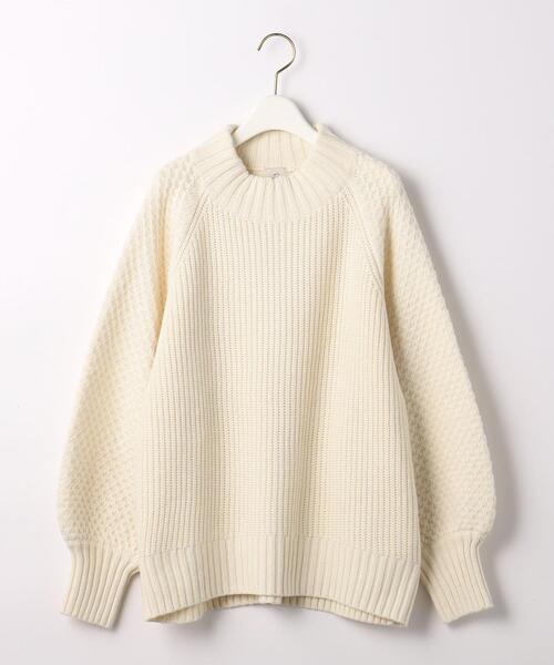 green label relaxing（グリーンレーベルリラクシング）の「ソデ アミジヘンカ プルオーバー ニット（ニット/セーター・レディース・パープル/ネイビー/オフホワイト・FREE）」の19枚目の写真