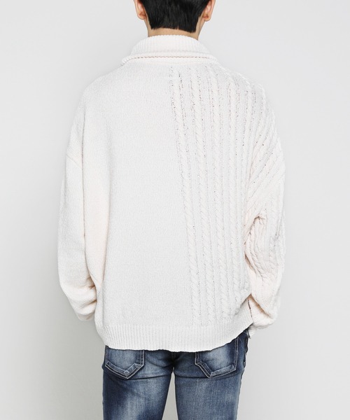 VANQUISH（ヴァンキッシュ）の「Mole yarn タートルネックニットトップス ＊（ニット/セーター・メンズ・ホワイト/ブラック/ベージュ・S/M）」の9枚目の写真