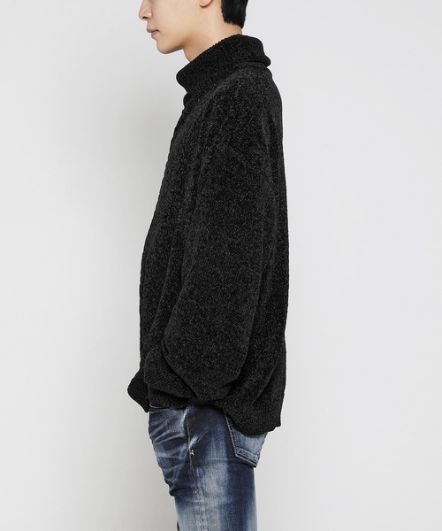 VANQUISH（ヴァンキッシュ）の「Mole yarn タートルネックニットトップス ＊（ニット/セーター・メンズ・ホワイト/ブラック/ベージュ・S/M）」の13枚目の写真