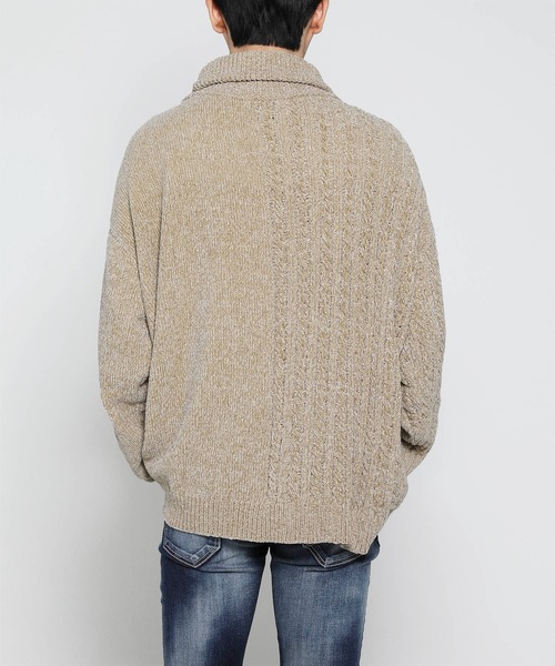 VANQUISH（ヴァンキッシュ）の「Mole yarn タートルネックニットトップス ＊（ニット/セーター・メンズ・ホワイト/ブラック/ベージュ・S/M）」の4枚目の写真