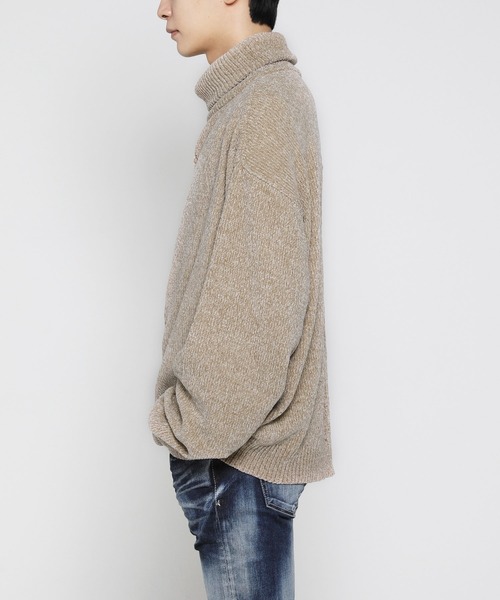 VANQUISH（ヴァンキッシュ）の「Mole yarn タートルネックニットトップス ＊（ニット/セーター・メンズ・ホワイト/ブラック/ベージュ・S/M）」の18枚目の写真