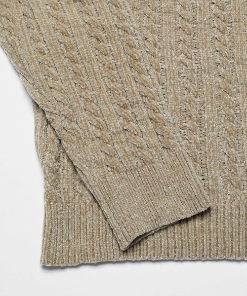 VANQUISH（ヴァンキッシュ）の「Mole yarn タートルネックニットトップス ＊（ニット/セーター・メンズ・ホワイト/ブラック/ベージュ・S/M）」の7枚目の写真