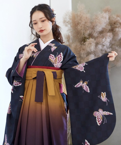 kimonomachi(キモノマチ)の「【不要】二尺袖 着物 単品 ミモザシリーズ KIMONOMACHI オリジナル 卒業式 袴スタイル(着物・レディース・ライトグレー/ブラック/ネイビー/ブラック×グレー/ピンクベージュ/ブラック×レッド/ブルーグリーン/グレイッシュベージュ/グレイッシュブルー・FREE)」の18枚目の写真