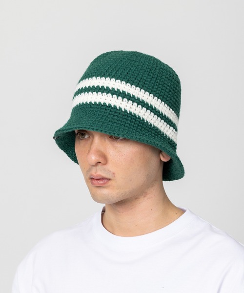 XLARGE（エクストララージ）の「KNITTED BUCKET HAT（ハット・メンズ・ホワイト/ブラック/グリーン・M/L）」の4枚目の写真
