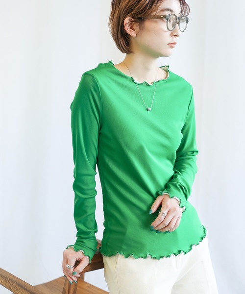 select MOCA(セレクトモカ)の「リバーシブルメロートップス(Tシャツ/カットソー・レディース・ライトブルー/ピンク/グリーン・FREE)」の14枚目の写真