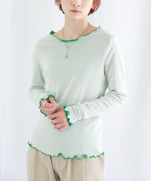 select MOCA(セレクトモカ)の「リバーシブルメロートップス(Tシャツ/カットソー・レディース・ライトブルー/ピンク/グリーン・FREE)」の17枚目の写真