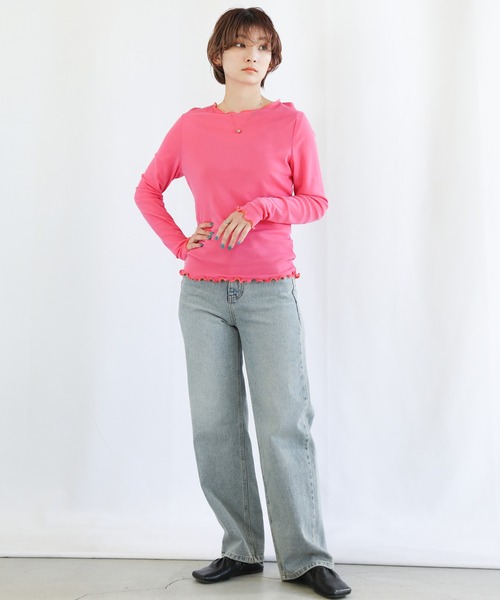 select MOCA(セレクトモカ)の「リバーシブルメロートップス(Tシャツ/カットソー・レディース・ライトブルー/ピンク/グリーン・FREE)」の10枚目の写真