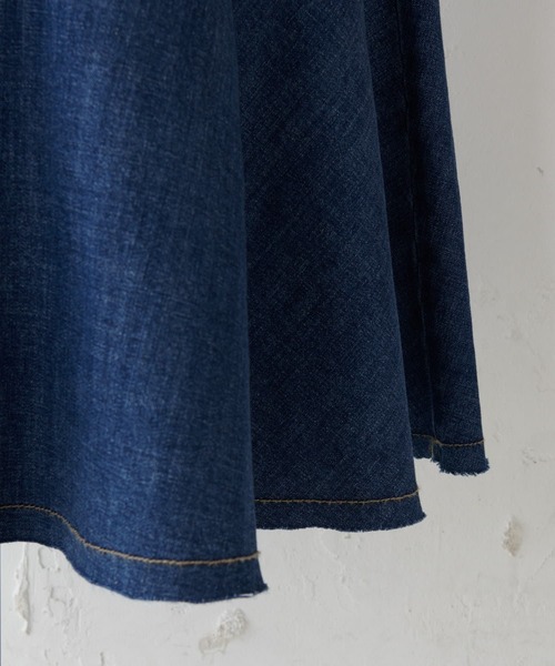 BEARDSLEY（ビアズリー）の「袖パフGジャンとセットアップ可 デニムスカート（スカート・レディース・インディゴブルー・FREE/2）」の9枚目の写真