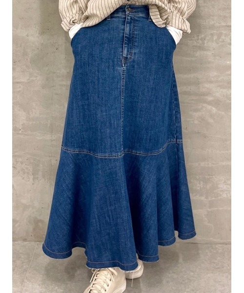 BEARDSLEY（ビアズリー）の「袖パフGジャンとセットアップ可 デニムスカート（スカート・レディース・インディゴブルー・FREE/2）」の19枚目の写真