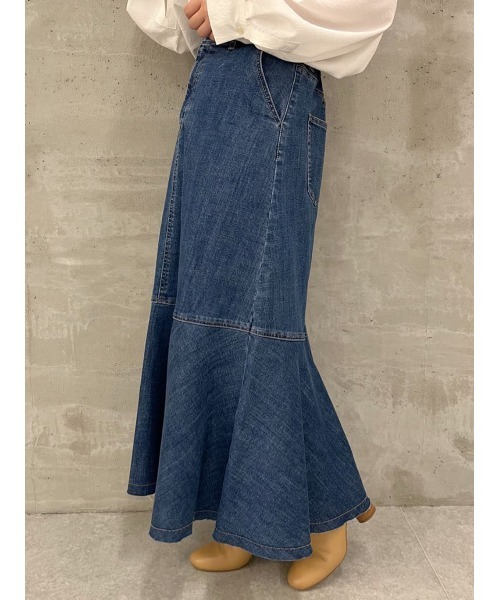 BEARDSLEY（ビアズリー）の「袖パフGジャンとセットアップ可 デニムスカート（スカート・レディース・インディゴブルー・FREE/2）」の21枚目の写真