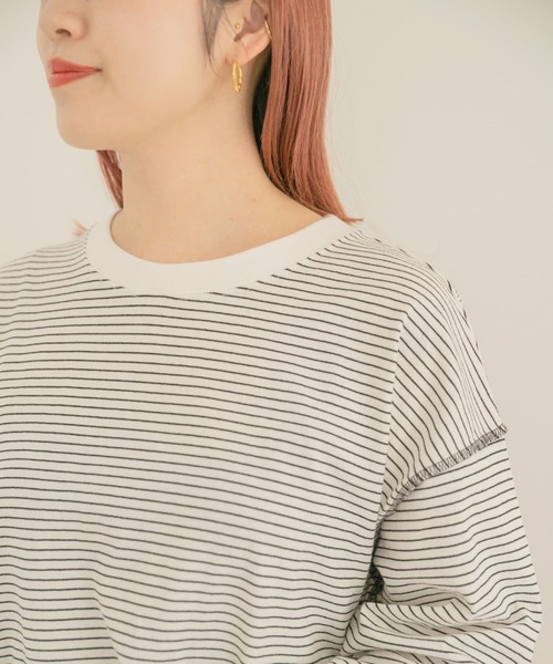 ITEMS URBANRESEARCH（アイテムズ アーバンリサーチ）の「ラウンドロングTシャツ（Tシャツ/カットソー・レディース・オフホワイト/グリーン/その他1/スミクロ・FREE）」の16枚目の写真