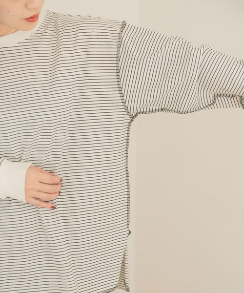 ITEMS URBANRESEARCH（アイテムズ アーバンリサーチ）の「ラウンドロングTシャツ（Tシャツ/カットソー・レディース・オフホワイト/グリーン/その他1/スミクロ・FREE）」の17枚目の写真