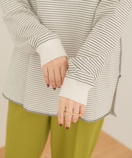 ITEMS URBANRESEARCH（アイテムズ アーバンリサーチ）の「ラウンドロングTシャツ（Tシャツ/カットソー・レディース・オフホワイト/グリーン/その他1/スミクロ・FREE）」の18枚目の写真