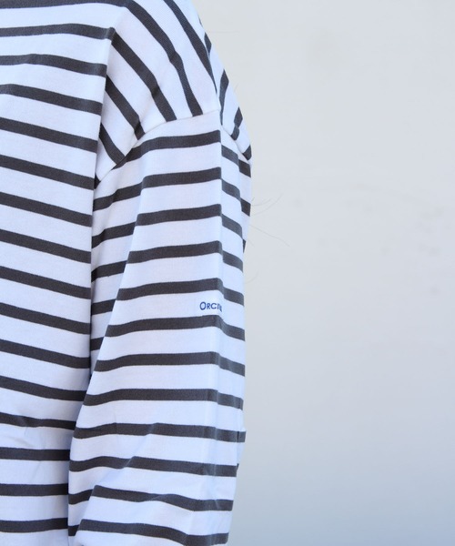 ORCIVAL(オーシバル)の「ORCIVAL/オーシバル 40/2 ボートネックドロップスリーブ ボーダー BOATNECK DROP SLEEVE BORDER OR-C0063 BFJ(Tシャツ/カットソー・レディース・ホワイト/ネイビー/グレー/レッド/ロイヤルブルー/ライム/ラベンダー・1)」の9枚目の写真