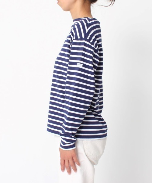 ORCIVAL(オーシバル)の「ORCIVAL/オーシバル 40/2 ボートネックドロップスリーブ ボーダー BOATNECK DROP SLEEVE BORDER OR-C0063 BFJ(Tシャツ/カットソー・レディース・ホワイト/ネイビー/グレー/レッド/ロイヤルブルー/ライム/ラベンダー・1)」の10枚目の写真