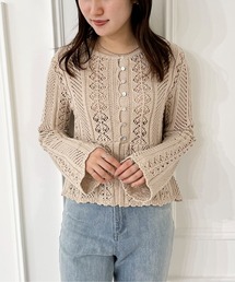 EPIMI E'PIMMY | 透かし編みペプラムニットカーディガン(ニット/セーター)