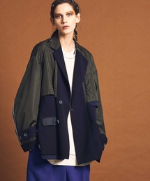《ユニセックスアイテム》【FACT FASHION】インサイドアウトプライムオーバーバイカラーセミダブルテーラードジャケット 【MAISON SPECIAL/メゾンスペシャル】