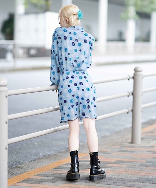 X-girl（エックスガール）の「APPLE GIRL SHEER SHIRT（シャツ/ブラウス・レディース・ブラック/ベージュ/ライトブルー・S/M）」の12枚目の写真