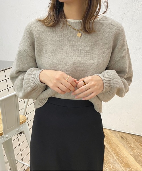apres jour(アプレジュール)の「バックリボンニット【ZOZOTOWN限定アイテム】(ニット/セーター・レディース・ライトグレー/ライトピンク/グリーン/アイボリー・X-LARGE/フリー)」の3枚目の写真