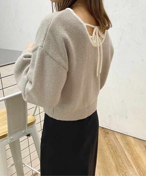apres jour(アプレジュール)の「バックリボンニット【ZOZOTOWN限定アイテム】(ニット/セーター・レディース・ライトグレー/ライトピンク/グリーン/アイボリー・X-LARGE/フリー)」の21枚目の写真