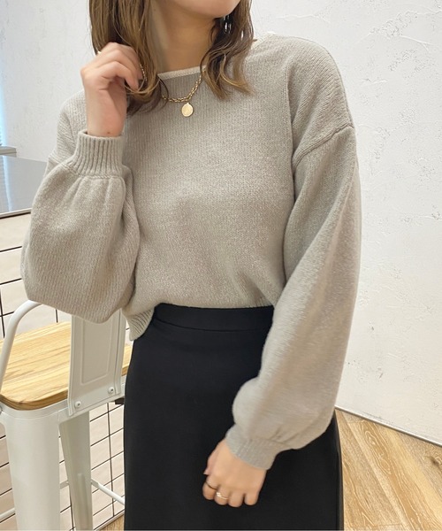 apres jour(アプレジュール)の「バックリボンニット【ZOZOTOWN限定アイテム】(ニット/セーター・レディース・ライトグレー/ライトピンク/グリーン/アイボリー・X-LARGE/フリー)」の5枚目の写真