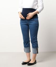 ウェスト調整可能マタニティデニムパンツ