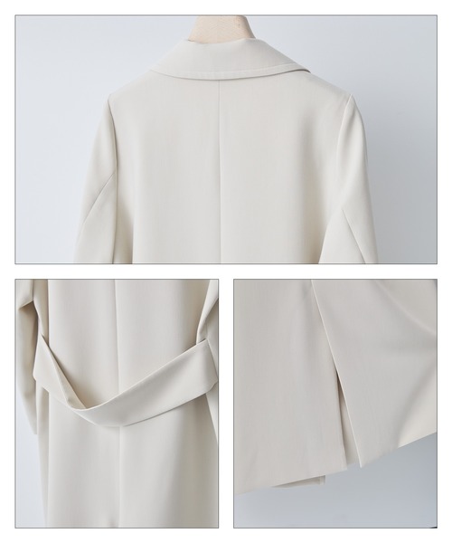 PUBLIC TOKYO(パブリックトウキョウ)の「〈150cmから着られる〉バックフレアスプリングチェスターコート(チェスターコート・レディース・ブラック/ベージュ/ブルー/アイボリー・1/2)」の21枚目の写真