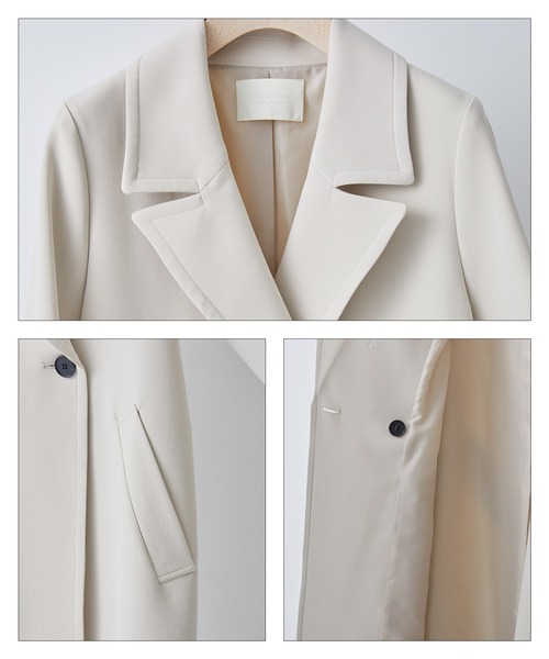 PUBLIC TOKYO(パブリックトウキョウ)の「〈150cmから着られる〉バックフレアスプリングチェスターコート(チェスターコート・レディース・ブラック/ベージュ/ブルー/アイボリー・1/2)」の20枚目の写真