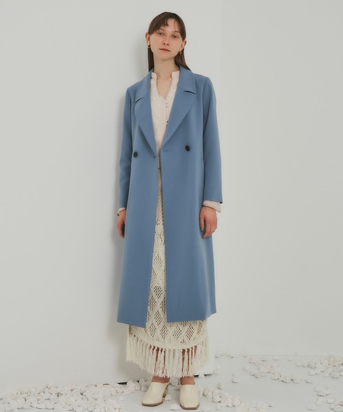 PUBLIC TOKYO(パブリックトウキョウ)の「〈150cmから着られる〉バックフレアスプリングチェスターコート(チェスターコート・レディース・ブラック/ベージュ/ブルー/アイボリー・1/2)」の7枚目の写真