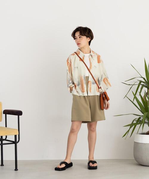 CITEN（シテン）の「＜CITEN（シテン）＞ハイウエストタック ショートパンツ（その他パンツ・レディース・イエロー/ブラック/オリーブ・FREE）」の7枚目の写真