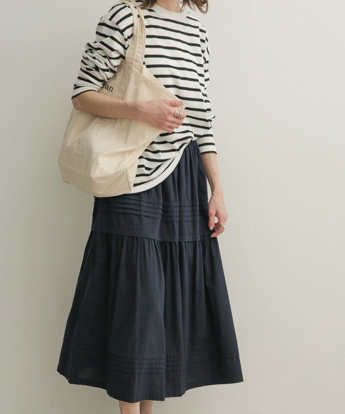 URBAN RESEARCH DOORS（アーバンリサーチドアーズ）の「ピンタックギャザースカート（スカート・レディース・ネイビー/グレー系その他・1）」の16枚目の写真