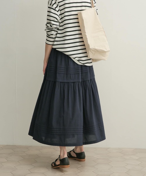 URBAN RESEARCH DOORS（アーバンリサーチドアーズ）の「ピンタックギャザースカート（スカート・レディース・ネイビー/グレー系その他・1）」の9枚目の写真