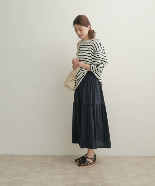 URBAN RESEARCH DOORS（アーバンリサーチドアーズ）の「ピンタックギャザースカート（スカート・レディース・ネイビー/グレー系その他・1）」の17枚目の写真