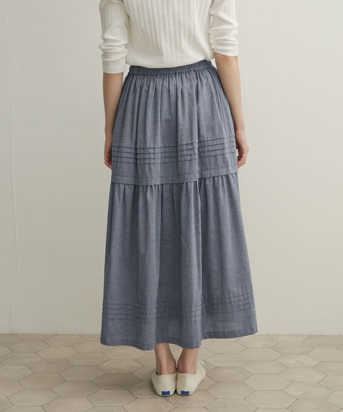 URBAN RESEARCH DOORS（アーバンリサーチドアーズ）の「ピンタックギャザースカート（スカート・レディース・ネイビー/グレー系その他・1）」の14枚目の写真