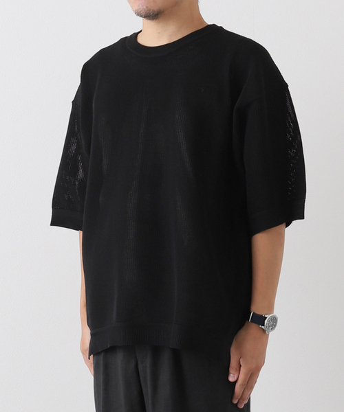 EDIFICE（エディフィス）の「《再入荷》スポンディッシュ リラックス ニット Tシャツ（Tシャツ/カットソー・メンズ・ブラック/ナチュラル/ブラウン/ベージュ/ターコイズブルー/ブルー/パープル/グリーン系その他/サックスブルー/グリーン/チャコールグレー/ピンク/レッド/オレンジ系その他/グリーン系その他2・LARGE/MEDIUM）」の16枚目の写真