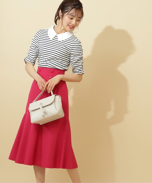 PROPORTION BODY DRESSING（プロポーションボディドレッシング）の「【美人百花5月号掲載 】２ｗａｙ襟付きリブボーダーＣＳ / 1212160404（Tシャツ/カットソー・レディース・ホワイト系その他/ダークネイビー・MEDIUM/SMALL）」の8枚目の写真