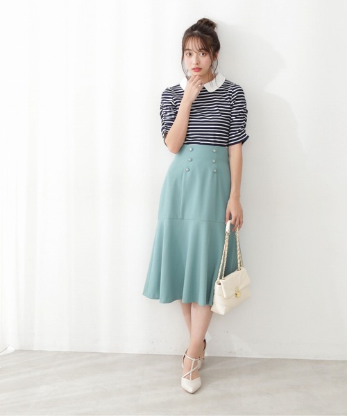 PROPORTION BODY DRESSING（プロポーションボディドレッシング）の「【美人百花5月号掲載 】２ｗａｙ襟付きリブボーダーＣＳ / 1212160404（Tシャツ/カットソー・レディース・ホワイト系その他/ダークネイビー・MEDIUM/SMALL）」の3枚目の写真