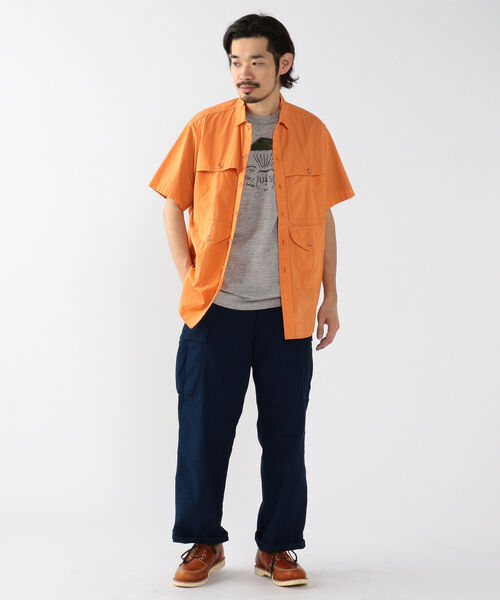 BEAMS PLUS（ビームスプラス）の「BEAMS PLUS / コットン リップストップ ショートスリーブ アドベンチャー シャツⅡ（シャツ/ブラウス・メンズ・オレンジ/サックスブルー/パープル/グリーン・M/L/S/XL）」の9枚目の写真