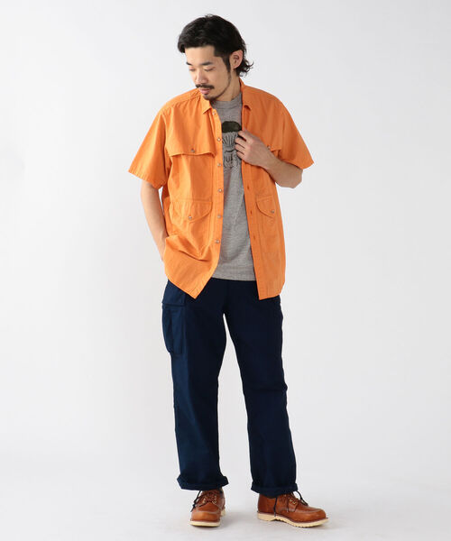 BEAMS PLUS（ビームスプラス）の「BEAMS PLUS / コットン リップストップ ショートスリーブ アドベンチャー シャツⅡ（シャツ/ブラウス・メンズ・オレンジ/サックスブルー/パープル/グリーン・M/L/S/XL）」の10枚目の写真