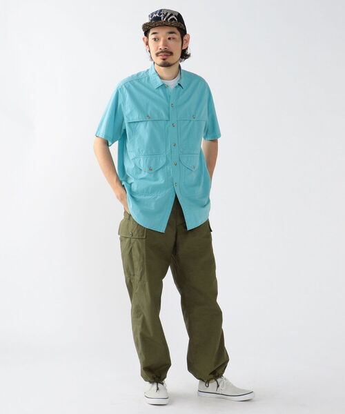 BEAMS PLUS（ビームスプラス）の「BEAMS PLUS / コットン リップストップ ショートスリーブ アドベンチャー シャツⅡ（シャツ/ブラウス・メンズ・オレンジ/サックスブルー/パープル/グリーン・M/L/S/XL）」の12枚目の写真