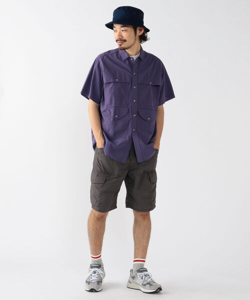 BEAMS PLUS（ビームスプラス）の「BEAMS PLUS / コットン リップストップ ショートスリーブ アドベンチャー シャツⅡ（シャツ/ブラウス・メンズ・オレンジ/サックスブルー/パープル/グリーン・M/L/S/XL）」の13枚目の写真