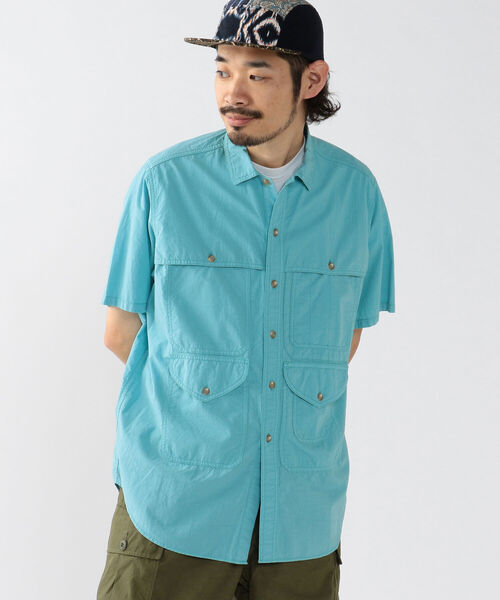 BEAMS PLUS（ビームスプラス）の「BEAMS PLUS / コットン リップストップ ショートスリーブ アドベンチャー シャツⅡ（シャツ/ブラウス・メンズ・オレンジ/サックスブルー/パープル/グリーン・M/L/S/XL）」の17枚目の写真