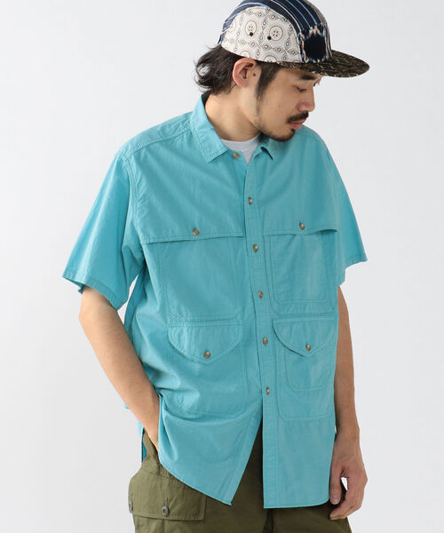 BEAMS PLUS（ビームスプラス）の「BEAMS PLUS / コットン リップストップ ショートスリーブ アドベンチャー シャツⅡ（シャツ/ブラウス・メンズ・オレンジ/サックスブルー/パープル/グリーン・M/L/S/XL）」の18枚目の写真
