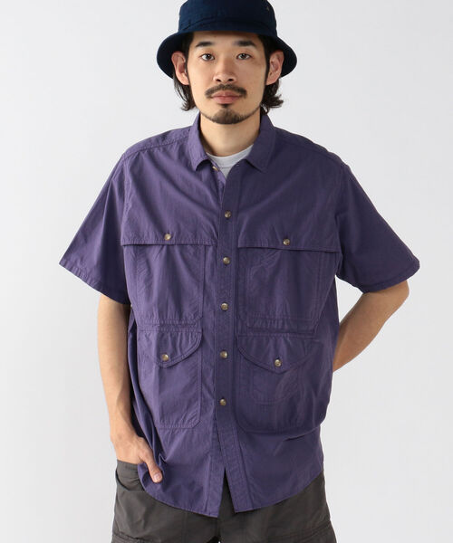 BEAMS PLUS（ビームスプラス）の「BEAMS PLUS / コットン リップストップ ショートスリーブ アドベンチャー シャツⅡ（シャツ/ブラウス・メンズ・オレンジ/サックスブルー/パープル/グリーン・M/L/S/XL）」の20枚目の写真
