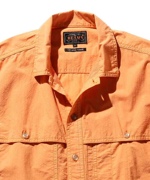 BEAMS PLUS（ビームスプラス）の「BEAMS PLUS / コットン リップストップ ショートスリーブ アドベンチャー シャツⅡ（シャツ/ブラウス・メンズ・オレンジ/サックスブルー/パープル/グリーン・M/L/S/XL）」の22枚目の写真